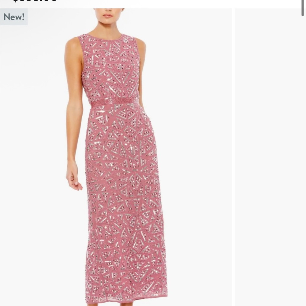 Mac Duggal Pink Sequin Sheath Dress - Picture 7 of 8